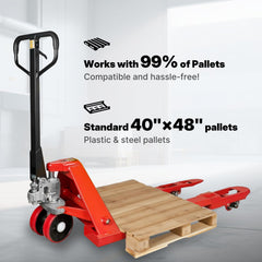 My Depot Manual Pallet Jack – Standard Duty Manual Forklift, 5500 lbs Capacity, Durable PU Wheels, Warehouse & Factory Use