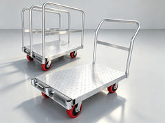 My Depot 2-in-1 Steel Panel Truck Cart 2500 lbs, Heavy-Duty Flatbed Cart Drywall Dolly w/5 inch Swivel Casters, 36x24'' Platform Truck Lumber Cart w/3 Side Handrails for Factory, Warehouse, Garage
