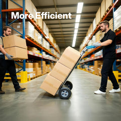 My Depot Heavy Duty Aluminum Hand Truck – 550 lbs Capacity, Ergonomic Curved Handle, 10" Solid Rubber Wheels, Beveled Nose Plate for Easy Loading & Transport
