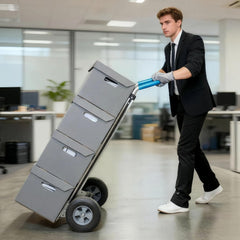 My Depot Heavy Duty Aluminum Hand Truck – 550 lbs Capacity, Ergonomic Curved Handle, 10" Solid Rubber Wheels, Beveled Nose Plate for Easy Loading & Transport