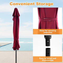 MyDepot Half Umbrella Outdoor Patio，9FT scalloped Patio Umbrella with Easy Crank, Sun Half Patio Umbrella for Patio, Market, Garden, Balcony