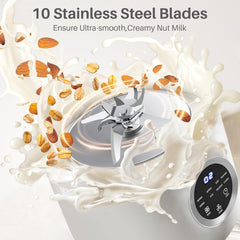 MyDepot 10 in 1 Nut Milk Maker Blender, 40OZ Automatic Homemade Soy Milk Maker Machine for Oat Milk, Nutmilk, Juice, Grains, Almonds Milk Maker with Delay Start/Keep Warm/Boil Water