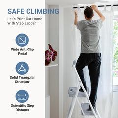 MyDepot  Step Ladder, 2 Step Ladder, 800lbs Folding Step Stool with Wide Anti-Slip Pedal, Sturdy Ladder, Convenient Handrail, Lightweight, Portable Step Stool