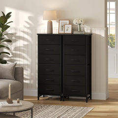 MyDepot 6 Drawers Dresser for Bedroom with Wheels, Fabric Storage Cabinet Organizer with Removable Fabric Bins, Sturdy Steel Frame for Living Room, Office, Entryway, Closets