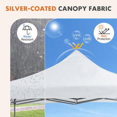 MyDepot 10 x 10 Ft Pop Up Canopy Tent Outdoor Use, Portable Shade Waterproof Beach Tent with Sand Bags for Events Backyard Parties
