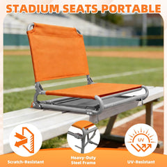 MyDepot Stadium Seat for Bleachers with Legs, Portable Folding Stadium Chair Bleacher Chair with Back Support & Shoulder Strap for Camping & Outdoor Events