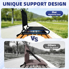 MyDepot Stadium Seat for Bleachers with Legs, Portable Folding Stadium Chair Bleacher Chair with Back Support & Shoulder Strap for Camping & Outdoor Events
