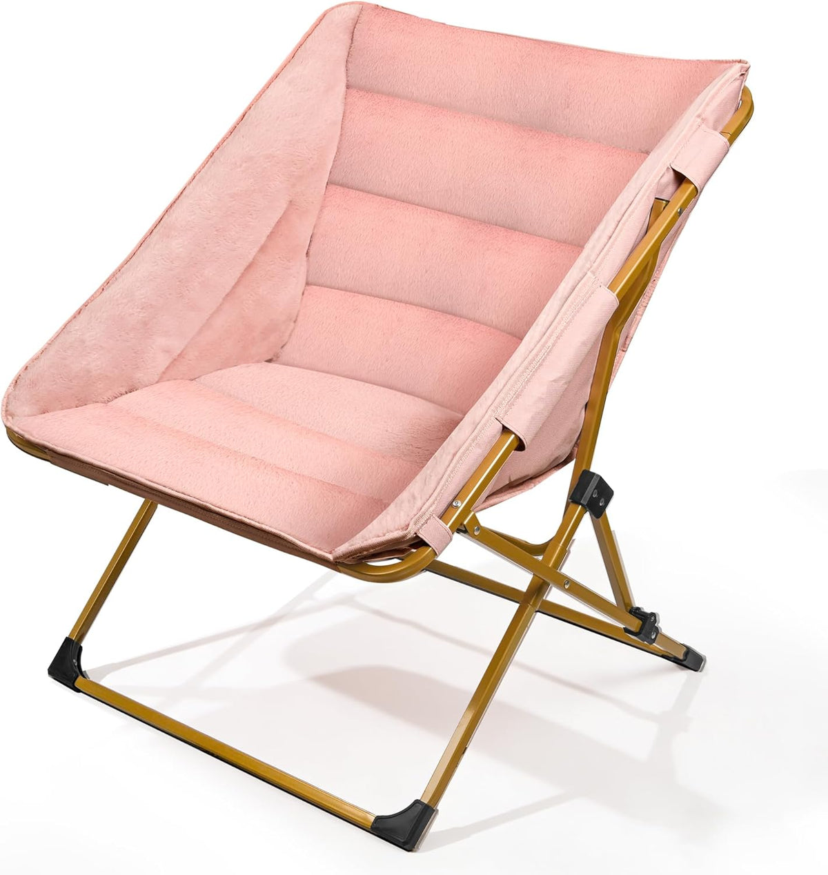 MyDepot Comfy Saucer Chair for Adults, Soft Faux Fur Bedroom Chair, Cozy Folding Lounge Chair Reading Chair for Living Room, Dorm & Bedroom