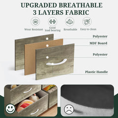 MyDepot 8-Drawer Dresser for Bedroom, Anti-Tip Tall Storage Organizer Chest of Drawers with Wooden Top and Metal Frame Fabric Bins for Closet, Living Room, Hallway, Entryway