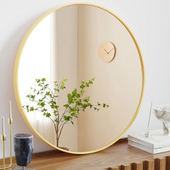 MyDepot Round Wall Mirror for Bathroom, Living Room, Entryway, Vanity Decor