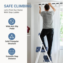 MyDepot  Step Ladder, 2 Step Ladder, 800lbs Folding Step Stool with Wide Anti-Slip Pedal, Sturdy Ladder, Convenient Handrail, Lightweight, Portable Step Stool