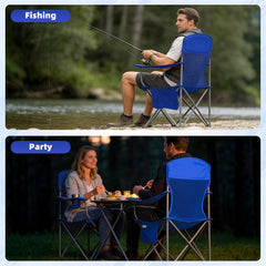 MyDepot Lightweight Camping Chair for Adults, 300lbs Capacity Foldable Portable Lawn Chair with Carry Bag, Outdoor Chair for Camping, Lawn, Beach & Travel