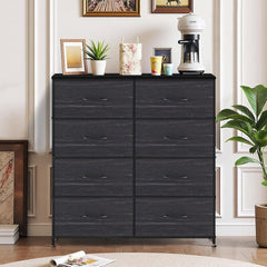 MyDepot 8-Drawer Dresser for Bedroom, Anti-Tip Tall Storage Organizer Chest of Drawers with Wooden Top and Metal Frame Fabric Bins for Closet, Living Room, Hallway, Entryway