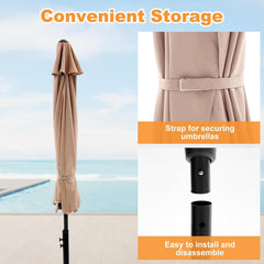 MyDepot Half Umbrella Outdoor Patio，9FT scalloped Patio Umbrella with Easy Crank, Sun Half Patio Umbrella for Patio, Market, Garden, Balcony