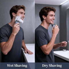 MyDepot Mini Electric Foil Shaver for Men - 3 Floating Blades, LED Display, USB-C Rechargeable, IPX7 Waterproof, Portable Wet/Dry Razor for Face, Ideal for Travel & Home
