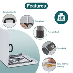 MyDepot Plastic Folding Table Outdoor Indoor Heavy Duty Portable Desk with Carrying Handle for Camping Picnic Party