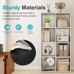 Mydepot 6 8 9 Cube Storage Organizer, Open Bookcase, Space-Saving Display Shelf with Removable Back Panels, Easy Assembly