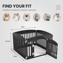 MyDepot Plastic Dog Playpen - 4-Panel 24" Expandable & Durable Pet Fence for Medium Dogs - Indoor & Outdoor Portable Puppy Playpen with Secure Locking Door