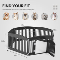 MyDepot Plastic Dog Playpen - 6-Panel 24" Expandable & Durable Pet Fence for Medium Dogs - Indoor & Outdoor Portable Puppy Playpen with Secure Locking Door