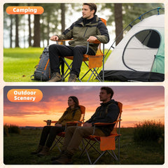 MyDepot Lightweight Camping Chair for Adults, 300lbs Capacity Foldable Portable Lawn Chair with Carry Bag, Outdoor Chair for Camping, Lawn, Beach & Travel