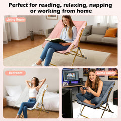 MyDepot Comfy Saucer Chair for Adults, Soft Faux Fur Bedroom Chair, Cozy Folding Lounge Chair Reading Chair for Living Room, Dorm & Bedroom