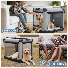 MyDepot Dog Crate Travel Cat Pet Carrier for Small Dog, Portable Foldable Soft Pet Airline Approved Crate with Storage Bag & Washable Pad for Indoor Outdoor Dog Kennel Carrier