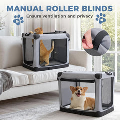 MyDepot Dog Crate Travel Cat Pet Carrier for Small Dog, Portable Foldable Soft Pet Airline Approved Crate with Storage Bag & Washable Pad for Indoor Outdoor Dog Kennel Carrier
