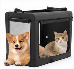 MyDepot Dog Crate Travel Cat Pet Carrier for Small Dog, Portable Foldable Soft Pet Airline Approved Crate with Storage Bag & Washable Pad for Indoor Outdoor Dog Kennel Carrier