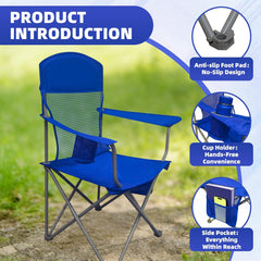 MyDepot Lightweight Camping Chair for Adults, 300lbs Capacity Foldable Portable Lawn Chair with Carry Bag, Outdoor Chair for Camping, Lawn, Beach & Travel
