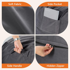 MyDepot Extra Large Bean Bag Sofa – Soft Removable Cover, Side Pockets & Handle