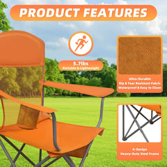 MyDepot Lightweight Camping Chair for Adults, 300lbs Capacity Foldable Portable Lawn Chair with Carry Bag, Outdoor Chair for Camping, Lawn, Beach & Travel