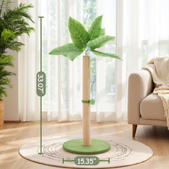 MyDepot 33" Cat Scratching Post for Indoor Cats, Cat Scratcher Scratching Posts with Dangling Ball for Adult, Palm Tree Cat Scratch Post for Kittens, Green