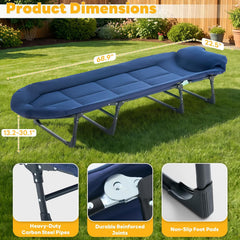 MyDepot Camping Cot for Adults, 6 Angle Adjustable Folding Camping Bed with Mattress, Foldable Camping Bed for Camp, Office, Outdoor, Lightweight Camping Cot with Carry Bag Supports 450 lbs