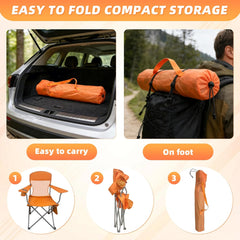 MyDepot Lightweight Camping Chair for Adults, 300lbs Capacity Foldable Portable Lawn Chair with Carry Bag, Outdoor Chair for Camping, Lawn, Beach & Travel