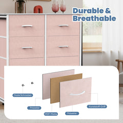 MyDepot 8-Drawer Dresser for Bedroom, Anti-Tip Tall Storage Organizer Chest of Drawers with Wooden Top and Metal Frame Fabric Bins for Closet, Living Room, Hallway, Entryway