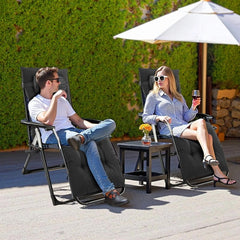 Mydepot Zero Gravity Chair with Removable Cushion，Portable Reclining Lounge Chair Folding Recliner for Indoor, Patio, Beach, Pool, Garden