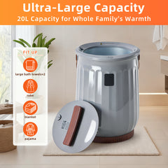 Mydepot Towel Warmer for Bathroom, 20L Towel Heater with 4 Time Settings & Auto-Off, Fast Heating Blanket Warmer for Home, Safety Child Lock and Temp-Alert Design for Towels, Bathrobes, Blankets