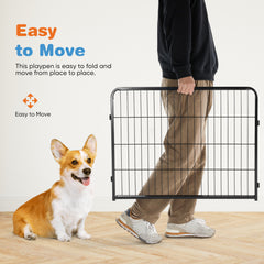 MyDepot Dog Playpen 8 Panels 24/32/40 inch Dog Pen Indoor Heavy Duty Puppy Exercise Pen Metal Pet Fence for RV Camping Yard Garden