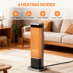 Mydepot Space Heater for Indoor Use, 24Inch Portable Heater with Remote and Thermostat,3 Light Modes, 60°Oscillation, 12H Timer