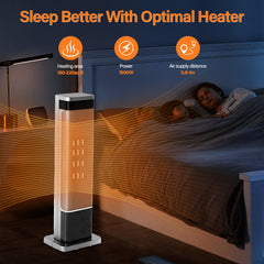 Mydepot Space Heater for Indoor Use, 24Inch Portable Heater with Remote and Thermostat,3 Light Modes, 60°Oscillation, 12H Timer