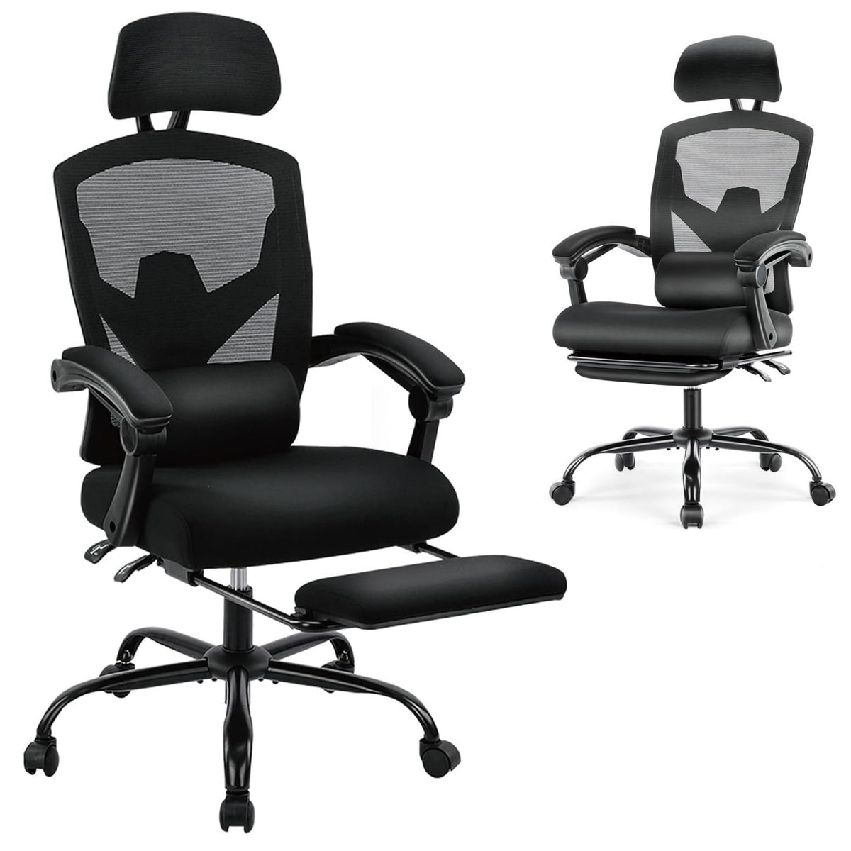 MyDepot Gaming Reclining High-Back Mesh Chair with Ergonomic Leg Rest