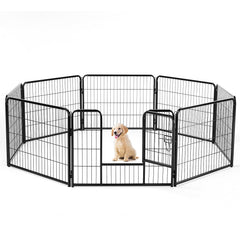 MyDepot Dog Playpen 8 Panels 24/32/40 inch Dog Pen Indoor Heavy Duty Puppy Exercise Pen Metal Pet Fence for RV Camping Yard Garden