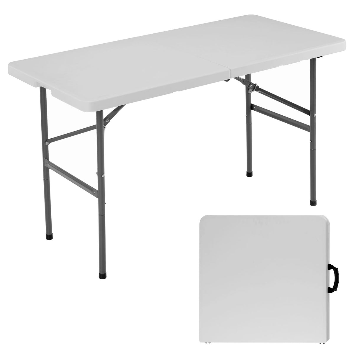 MyDepot Plastic Folding Table Outdoor Indoor Heavy Duty Portable Desk with Carrying Handle for Camping Picnic Party