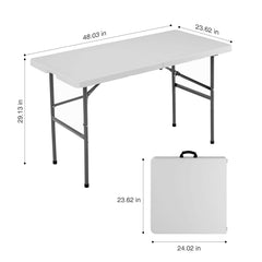 MyDepot Plastic Folding Table Outdoor Indoor Heavy Duty Portable Desk with Carrying Handle for Camping Picnic Party