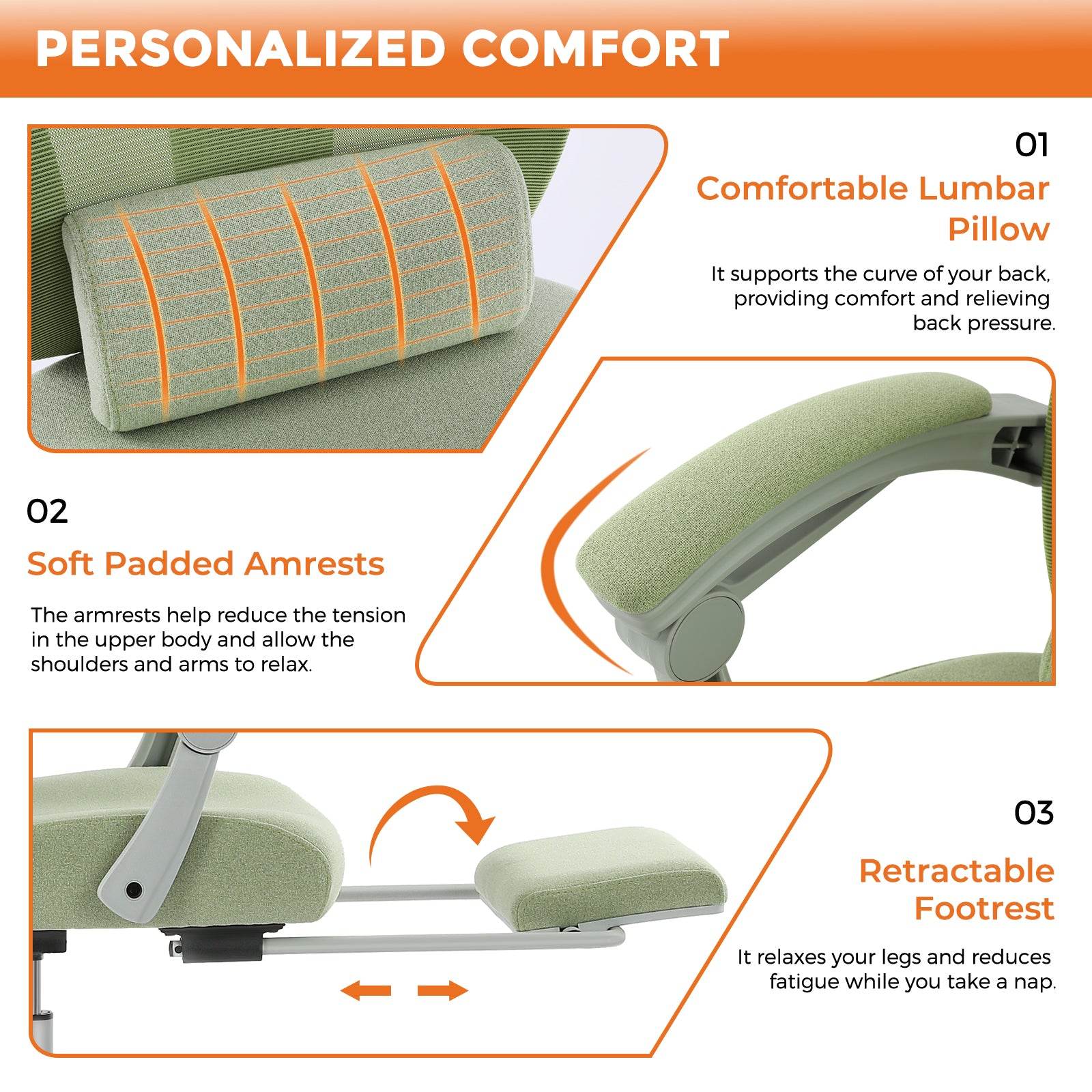 MyDepot Gaming Reclining High-Back Mesh Chair 
PERSONALIZEDCOMFORT