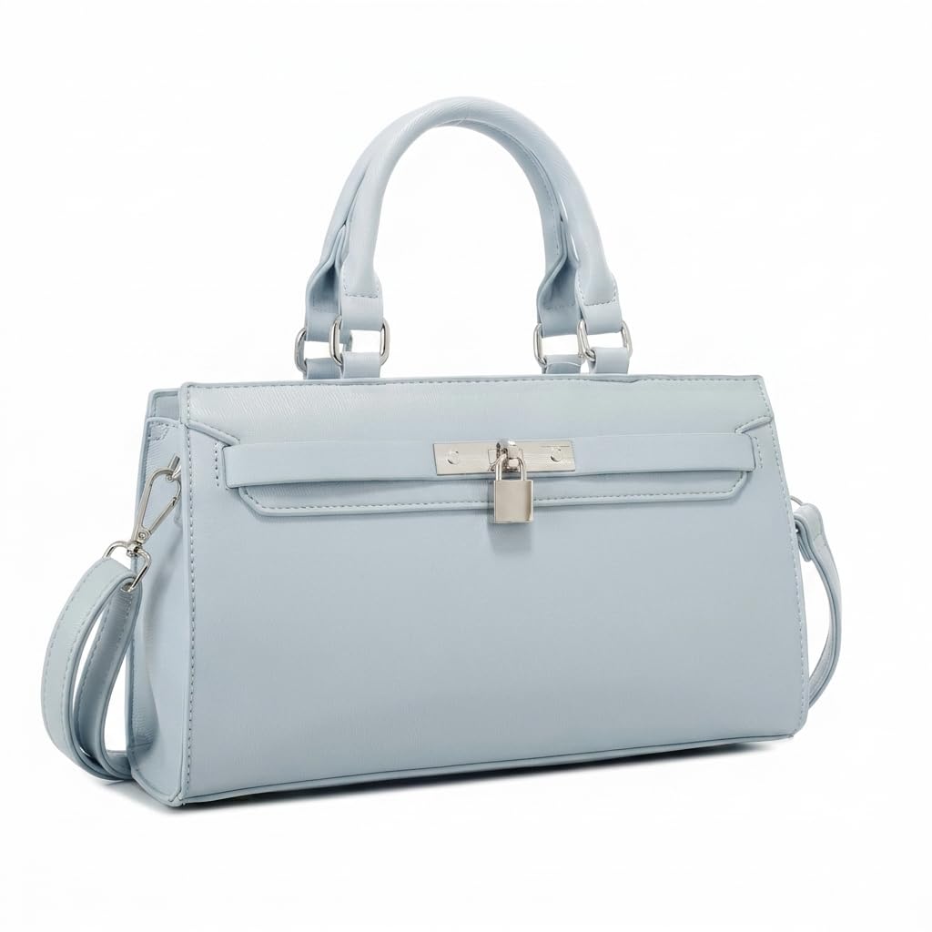 Rosvovo Genuine Leather Purse for Women with Top Handle, Leather Satchel purse Crossbody Bags Handbag with Adjustable Strap
