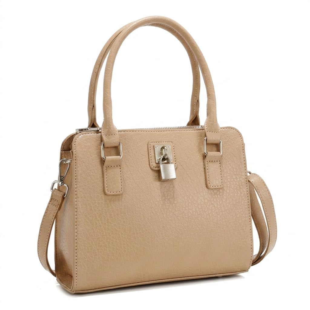 Rosvovo Genuine Leather Purse for Women with Top Handle, Leather Satchel purse Crossbody Bags Handbag with Adjustable Strap