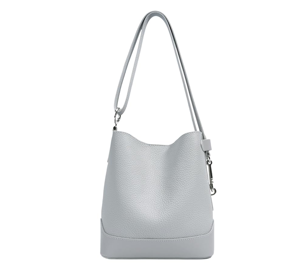 Rosvovo Genuine Leather Crossbody Bags for Women, Trendy Leather Purses Shoulder Bucket bags for women with Adjustable Strap