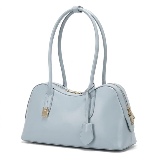 Rosvovo Genuine Leather shoulder Bag for Women with Top Handle, Satchel purse Bowler Handbags with zipper closure