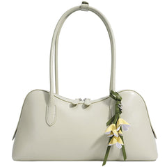 Rosvovo Genuine Leather shoulder Bag for Women with Top Handle, Satchel purse Bowler Handbags with zipper closure